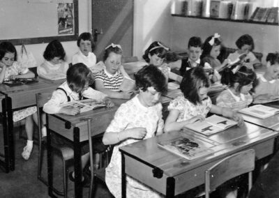 Children learning at their desks in the classroom